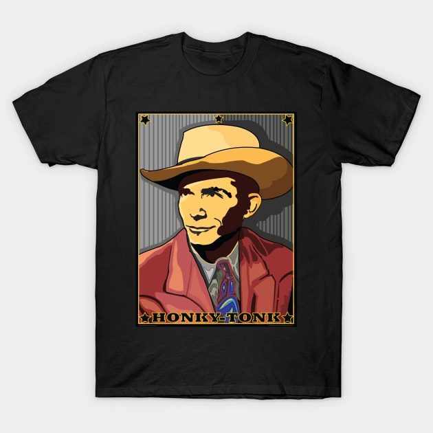 HANK WILLIAMS AMERICAN SINGER SONGWRITER COUNTRY WESTERN T-Shirt by Larry Butterworth